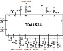 Схема темброблока с предусилителем на TDA1524 Темброблок на TDA1524